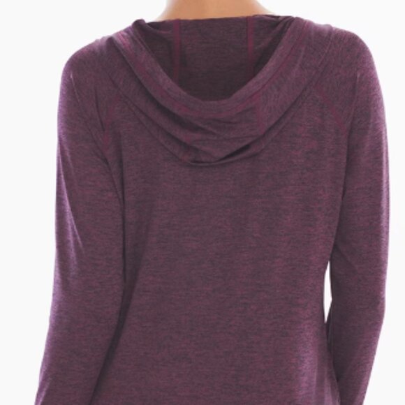 Athleta | Inner Twist Hoodie Wrap-Front Chianti Heather Plum Top‎ XS Women's - Picture 10 of 10